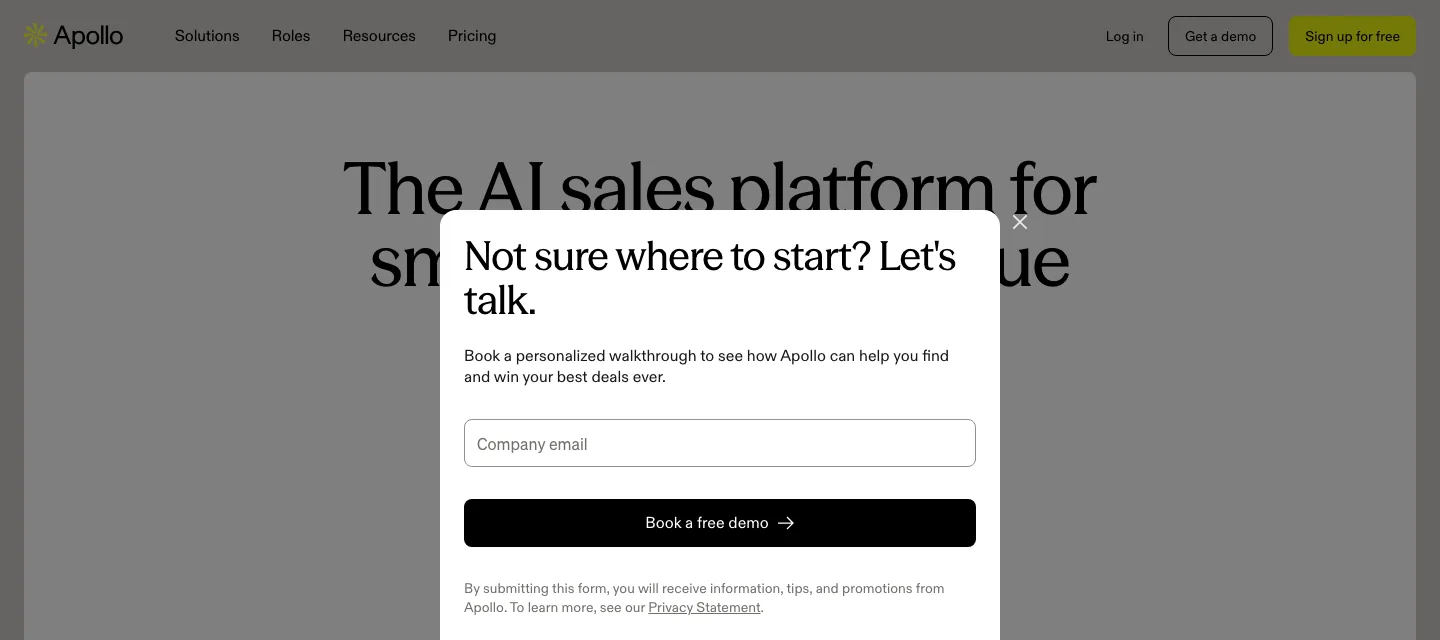 The Apollo homepage